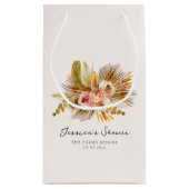 Tropische bloemige vintage bruids-shower klein cadeauzakje (Achterkant)