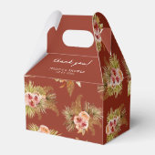 Tropische Bloemige Vintage Bruiloft Feest Bedankdoosjes (Achterkant)