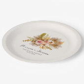 Tropische Bloemige Vintage Bruiloft Feest Papieren Bordje (Gekanteld)