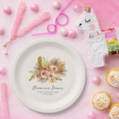 Tropische bloemige vintage bruiloftsdouche papieren bordje (Feest)