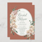 Tropische Bloemige Waterverf Bruidsdouche Kaart (Voorkant / Achterkant)