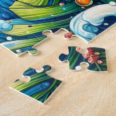 Tropische Bloemige Zeeschildpad Legpuzzel (Zijkant)