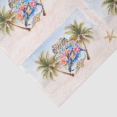 Tropische bloemige zeeschildpadden in een pot Deco Tissuepapier (Detail)