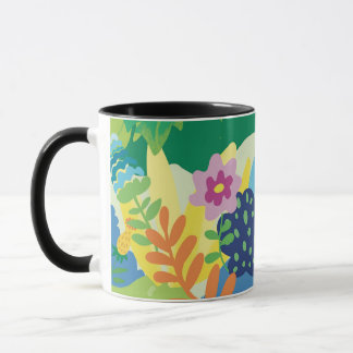 Tropische bloemillustratie, zomerbloemen mok