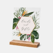 Tropische bloemkaarten en geschenkbord acryl bord (Hoek)