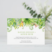 Tropische bloemmotieven Save The Date uitnodiginge Kaart (Staand voorkant)