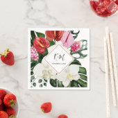 Tropische Bloemorchide Monstera Waterverf Weddensc Servet (Insitu)