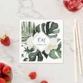 Tropische Bloemorchide Monstera Waterverf Weddensc Servet (Insitu)