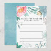 Tropische bloemrijke zomer bruidsdouche advieskaart (Voorkant / Achterkant)