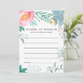 Tropische bloemrijke zomer bruidsdouche advieskaart (Staand voorkant)