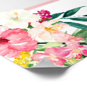 Tropische bloemrijke zomer bruidsdouche foto prop poster (Hoek)