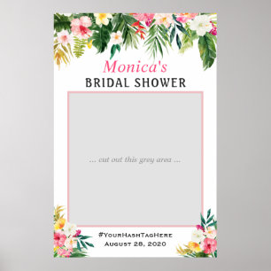 Tropische bloemrijke zomer bruidsfeest foto prop poster