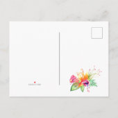 Tropische bloemrijke zomer strandbruiloft Save the Aankondigingskaart (Achterkant)