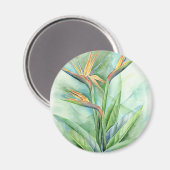Tropische Bloemvogel van het Paradijs Schilderij - Magneet (Voorkant / Achterkant)