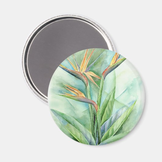 Tropische Bloemvogel van het Paradijs Schilderij - Magneet (Voorkant / Achterkant)