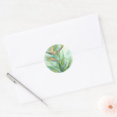 Tropische Bloemvogel van het Paradijs Schilderij - Ronde Sticker (Envelop)
