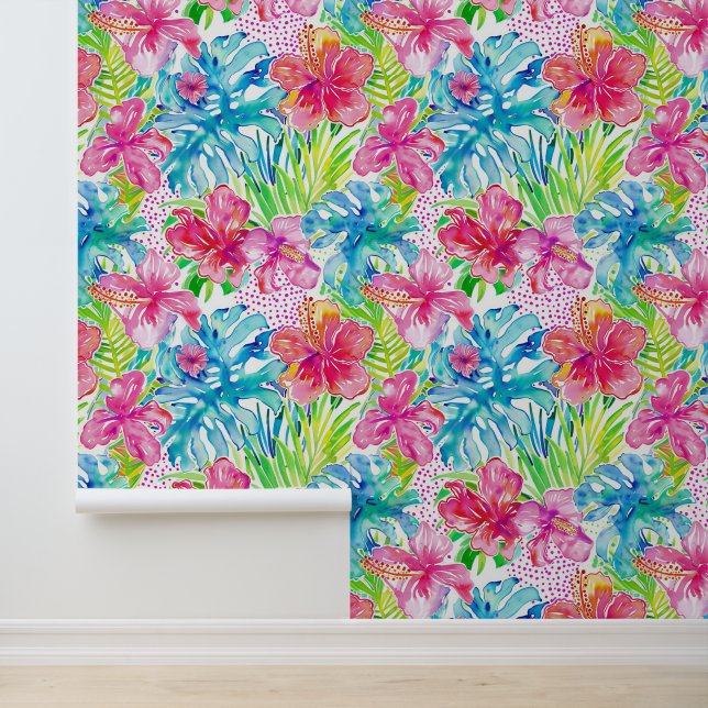 Tropische bloesemdroom behang (Applicatie)