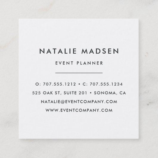 Tropische bloesems vierkante visitekaartje (Achterkant)