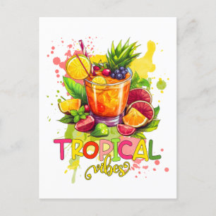 Tropische blokjes - Summer Vibes Waterverf Fruits Briefkaart