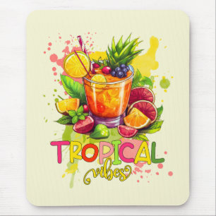Tropische blokjes - Summer Vibes Waterverf Fruits Muismat