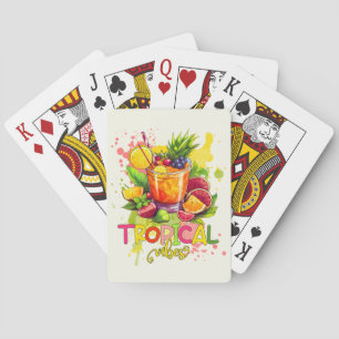 Tropische blokjes - Summer Vibes Waterverf Fruits Pokerkaarten