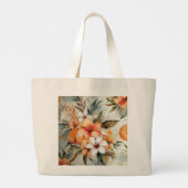 Tropische Bloom & Citrus Dream – Aquarel Grote Tote Bag (Achterkant)