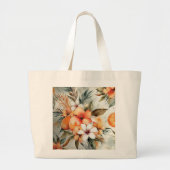 Tropische Bloom & Citrus Dream – Aquarel Grote Tote Bag (Voorkant)