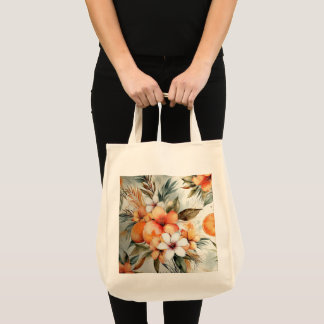 Tropische Bloom & Citrus Dream – Aquarel Tote Bag
