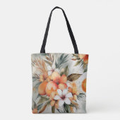 Tropische Bloom & Citrus Dream – Aquarel Tote Bag (Achterkant)