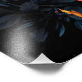 Tropische Bloom op zwart Foto Afdruk (Hoek)