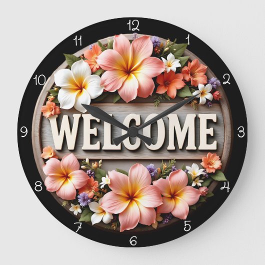 Tropische Bloom Welkom Klok (Voorkant)