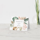 Tropische blush Gold Palm Leaves Hartelijk dank Bedankkaart (Voorkant)
