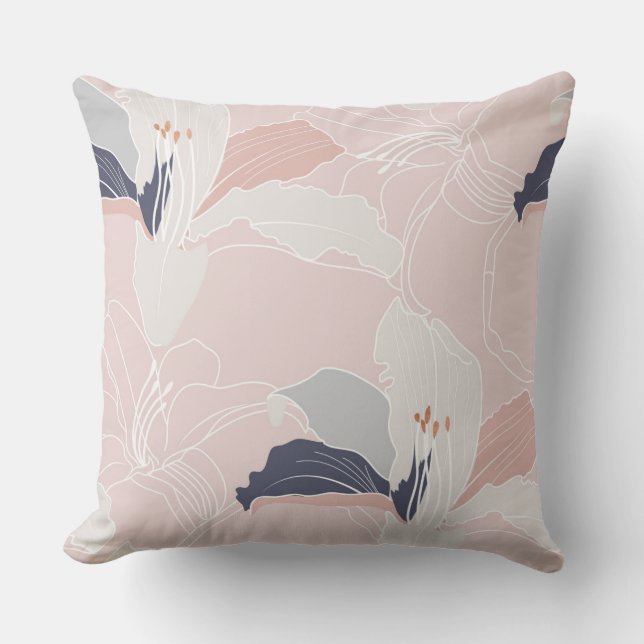 Tropische Blush Large Floral Cushion Kussen (Voorkant)