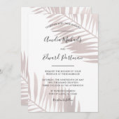 Tropische Blush Palms bruiloft uitnodiging (Voorkant / Achterkant)