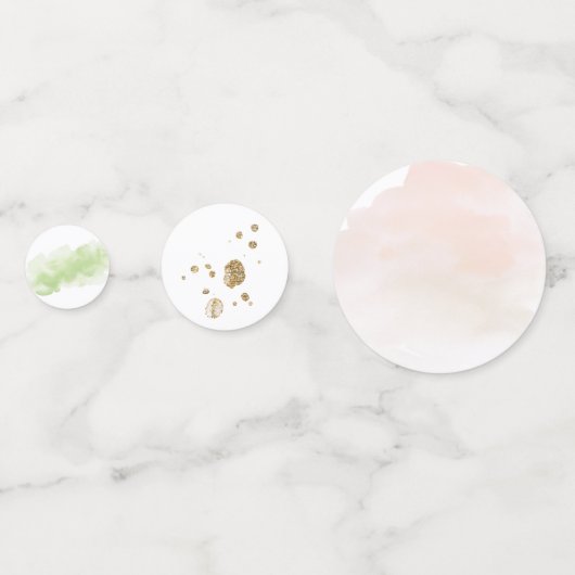 Tropische Blush Pink Floral Table Confetti (Achterkanten)