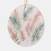 Tropische Blush roze groene palmbladeren Keramisch Ornament (Links)