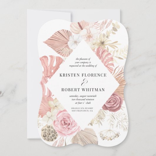 tropische blush Weddenschap Kaart (Voorkant)