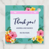 Tropische Boarding Pass Bestemming Bruiloft Bedankjes Labels (Achterkant)