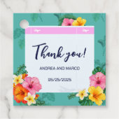 Tropische Boarding Pass Bestemming Bruiloft Bedankjes Labels (Voorkant)