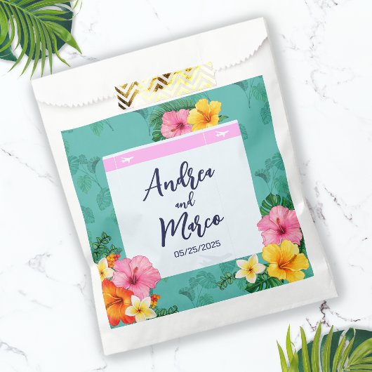 Tropische Boarding Pass Bestemming Bruiloft Bedankzakje