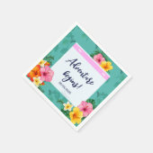 Tropische Boarding Pass Bestemming Bruiloft Servet (Hoek)