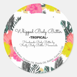 Tropische Body Butter Badzeep Branding Ronde Sticker