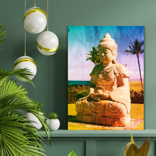 Tropische Boeddha Zen-meditatie Canvasprint Canvas Afdruk