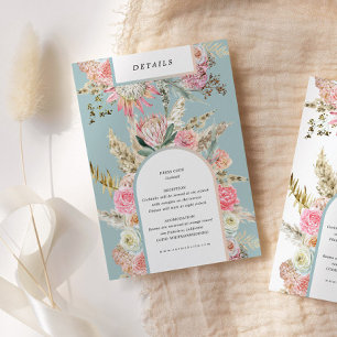 Tropische Boheemse Blauwgroen Ontvangst Details Ka Informatiekaartje