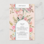 Tropische Boheemse Blush Receptie Details Kaart (Voorkant)