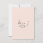 Tropische Boheemse Blush Verticale RSVP-kaart RSVP Kaartje (Achterkant)