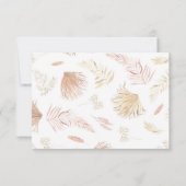 Tropische bohemian blush floral RSVP kaart (Achterkant)