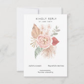 tropische bohemische blauwe Verticale RSVP-kaart RSVP Kaartje (Voorkant)