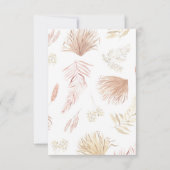 tropische bohemische blauwe Verticale RSVP-kaart RSVP Kaartje (Achterkant)