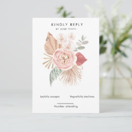 tropische bohemische blauwe Verticale RSVP-kaart RSVP Kaartje